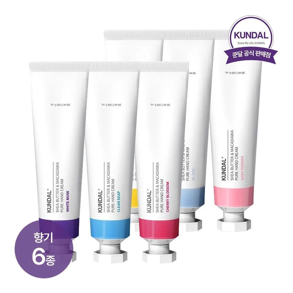 

KUNDAL Shea Butter & Macadamia Pure Hand Cream 50ml x6 (Select 1 of 6 scents) 01) White Musk 50ml x6