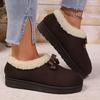 Fashion Vintage Bowknot Platform Cotton Shoes Women Plus Size 36-43 Non Slip Snow Boots Woman Warm Comfortable Short Plush Ankle Boots