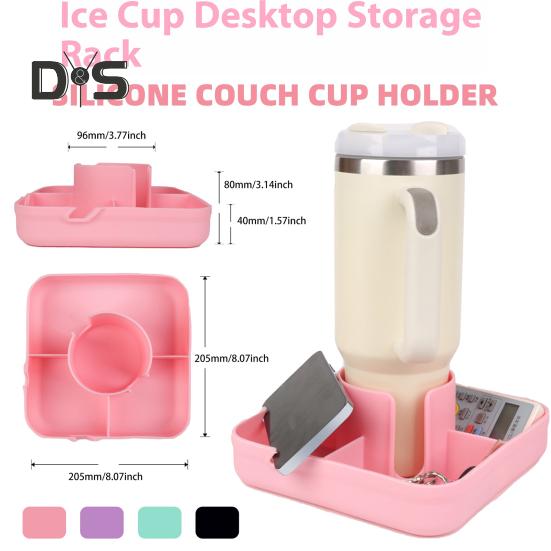 Silikonový protiskluzový držák šálku na pohovku Zásobník s velkým držákem na šálek Více přihrádek Vodotěsný držák na pohovku odolný proti polití