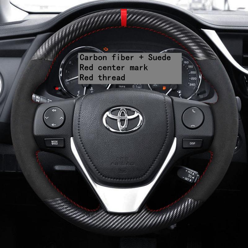 Custom Car Steering Wheel Cover 100% Fit For Toyota 2013-2018 Corolla 2014-2019 Corolla iM (US) 2017-2018 Auris Car Accessories