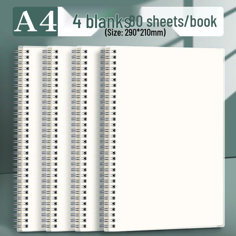 B5 Extra-Thick Coil Notebook, A5 Grid, Simple Blank Design for High School Students