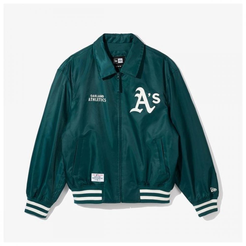 

New Era Mlb Oakland Athletics Collar Nylon Jacket Deep Teal 14179178 14179178/M