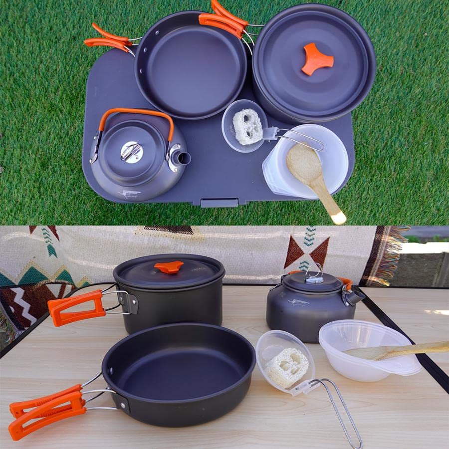 Cooker Camping Camping Cooking Outdoor Pot 2 3 Camping Aluminum Set, Cooker, Kettle, Pot, Set, Cookware, Set, Solo, People, People, Equipment, Kettle,