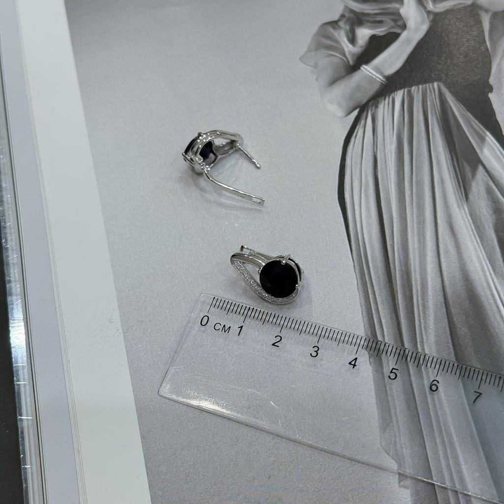 Серебряные серьги с натуральным сапфиром 9.975ct (2170310)