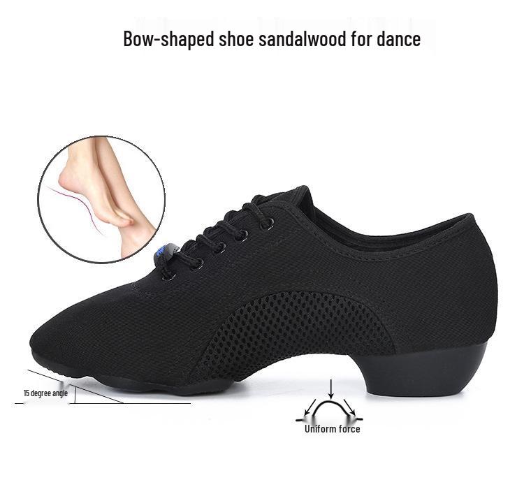Women's Soft Sole Mesh Oxford Cloth Dance Shoes for Latin and Modern Dance