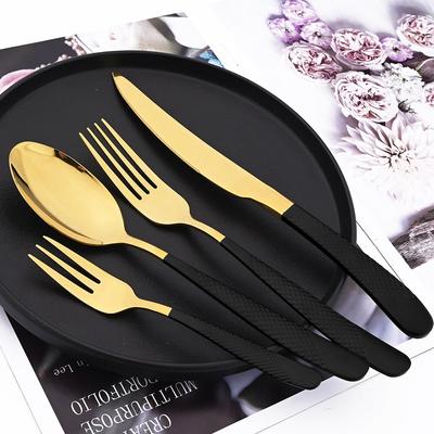 1/2/4/6Set Besteck Edelstahl Küche Schwarz Gold Geschirr Luxus Besteck Set Messer Kuchen gabel Löffel Besteck Set