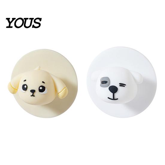 Noise Reduction Door Pad Cartoon Dog Handle Stopper, Self-Adhesive Knob Stop Wall Protector Protector, Quiet Shock Absorbent Bumper