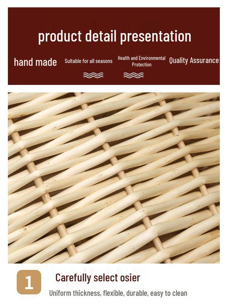 Medium Woven Rattan Pet House: Enclosed, Double-Layer, Washable, All-Season Cooling Mat for Dogs and Cats