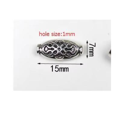20Pcs/Lot Tibetan Silver Carved Tube Spacer Beads Charms Metal Hollow Big Hole Beads For DIY Bracelet Jewelry Making Accessories