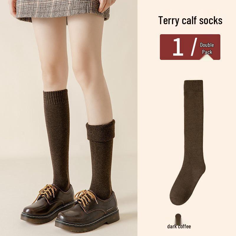 Thickened Velvet Warm Knee-High Compression Socks for Women - Slimming Long Winter Socks