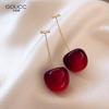 Kirsch-Ohrringe für Damen, rote Kirschfrucht-Ohrringe, koreanischer Mode-Trend-Ohrringe