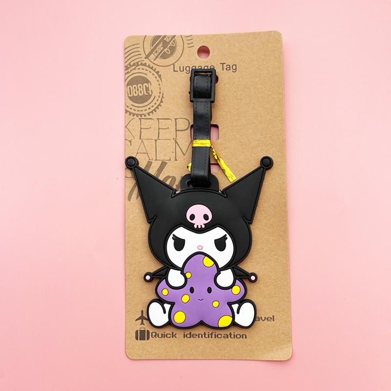

Luggage Label Cute Kuromi Luggage Tag Animation Suitcase Id Address Holder Baggage Boarding Portable For Kids Good Gift
