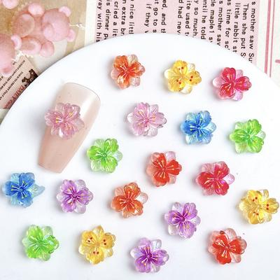 Hot-Selling New Ice-Through Jelly Color Peach Blossom Nail Art Accessories Ancient Style DIY Nail Earrings Accessories