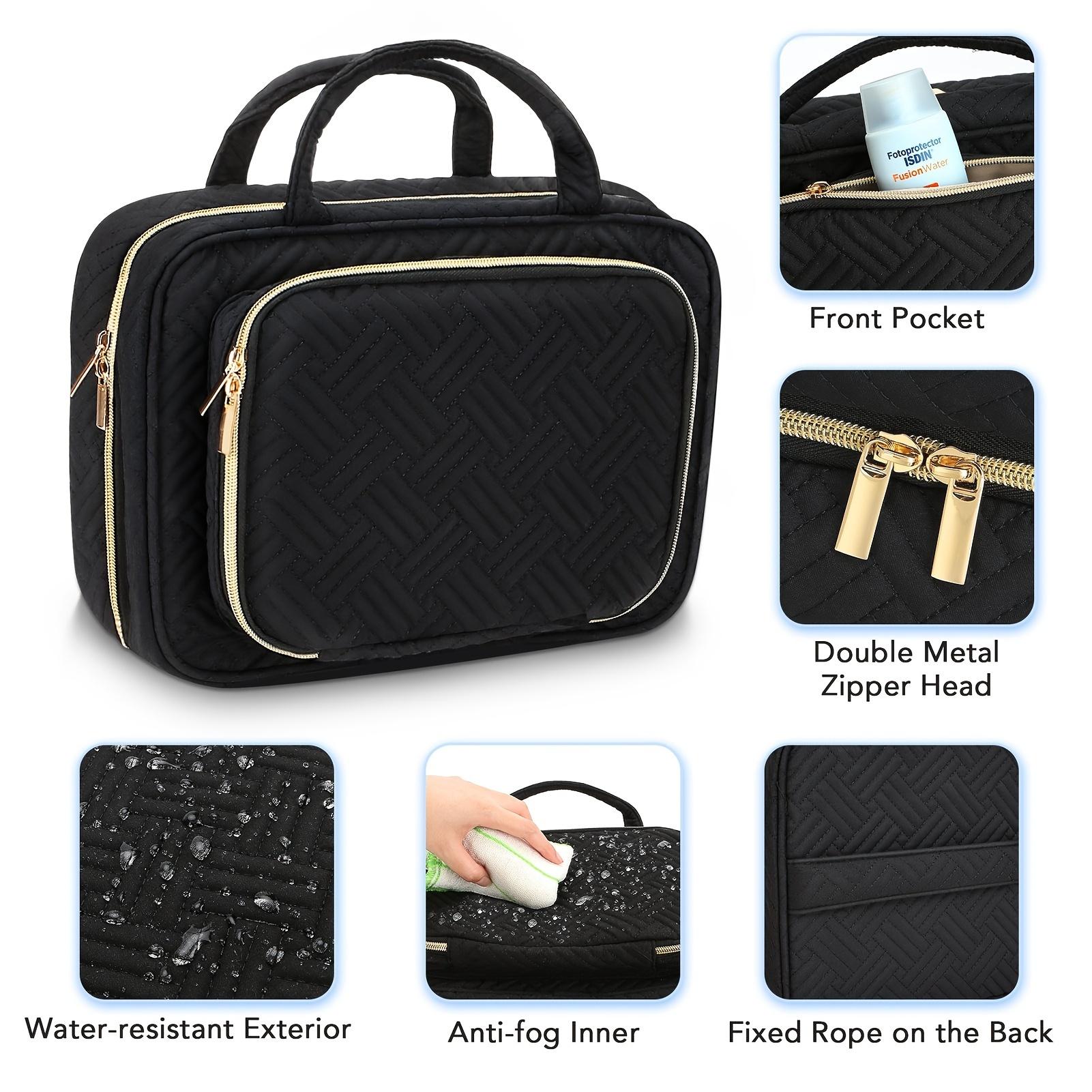 

Сумка для туалетных принадлежностей с крючком для подвешивания, дорожная косметичка, большая дорожная косметичка, косметический органайзер для набора кистей, шампуня, дорожного контейнера для женщин чёрный