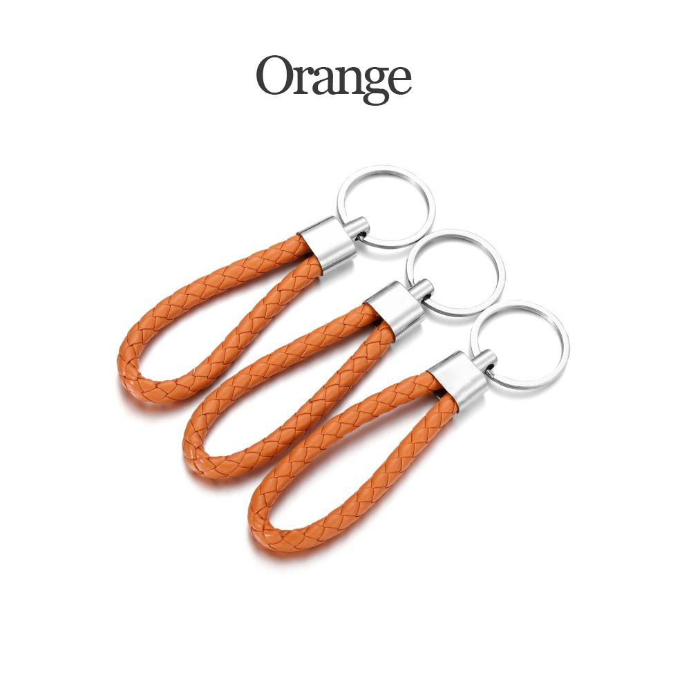 5Pcs/Pack PU Leather Braided Woven Rope Keychain DIY Bag Pendant Key Chain Holder Car Keyring Simple Multiuse Key Holder Gifts