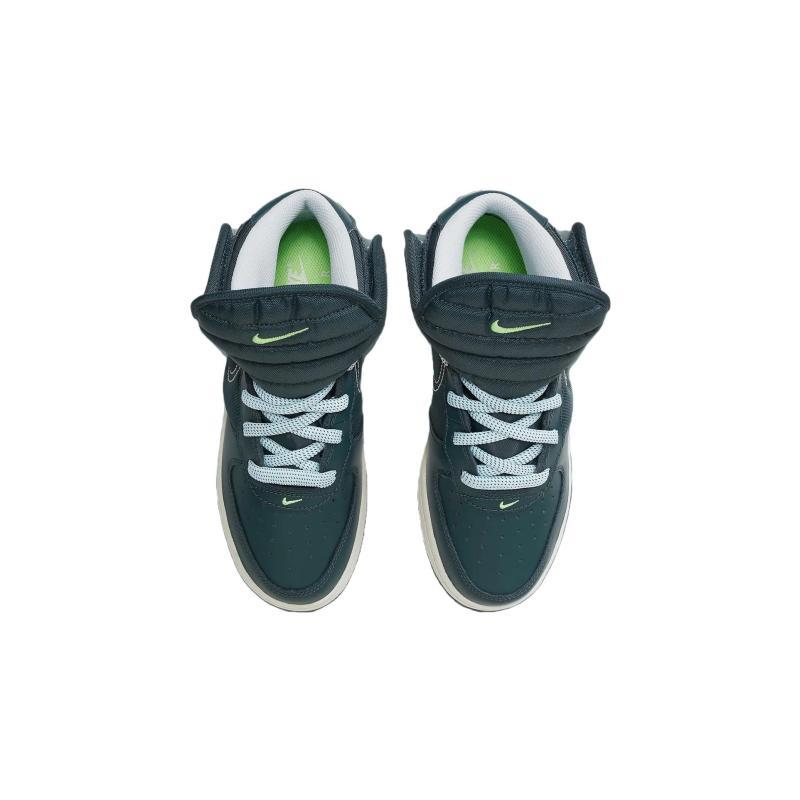 Nike Air Force 1 Protišmykové Odolné proti opotrebeniu Stredne vysoké Detské Skateboardové Topánky Zelené Tenisky FD4641-300