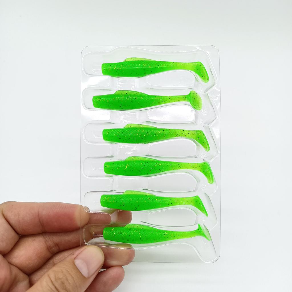 DUODUOYU 6 SZT NOWA MIĘKKA PRZYNĘTA WĘDKARSKA TPE 1,7g/55mm Ogon T Miękki Silikonowy Wobbler Smuga Na Szczupaka Okonia Przynęty Wędkarskie