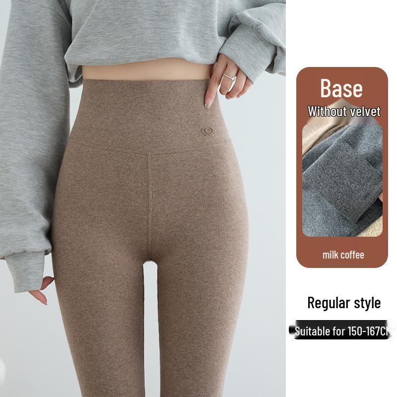 Korean Style High Waist Velvet Base Layer Pants for Women - Winter Slimming, Comfortable, Stretchy, and Non-Bulky.