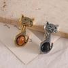 Classic Fashion Cartoon Cat Enamel Brooch for Women's Suit