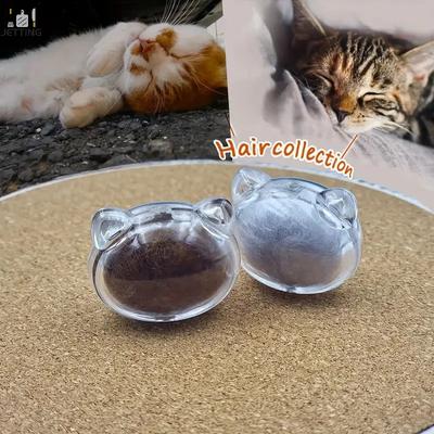 Pet Hair Collection Keepsake Jar for Cat Dog Fur Memorial Souvenir Clear Acrylic Display Box Pet Loss Gift