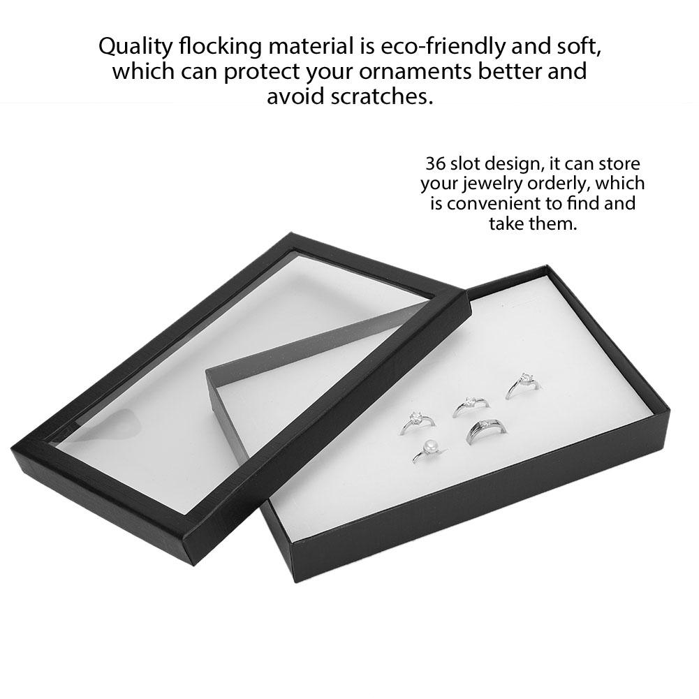 36 Slot Beflockung Schmuck Halter Lagerung Box Ring Ohrringe Anhänger Display Fall Veranstalter