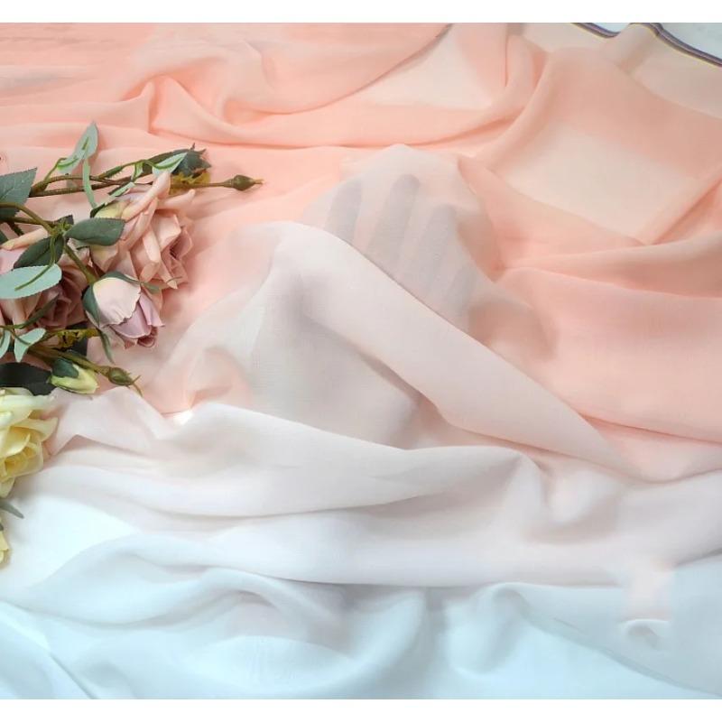 Gradient Color Organza Tulle Fabric 100D Chiffon Fabric for Diy Ancient Style Hanfu Dress Stage Dance Costume Drape Decor Craft