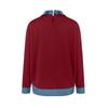 Women's Color Long Sleeve Sweatshirt with Denim Panels Casual Top