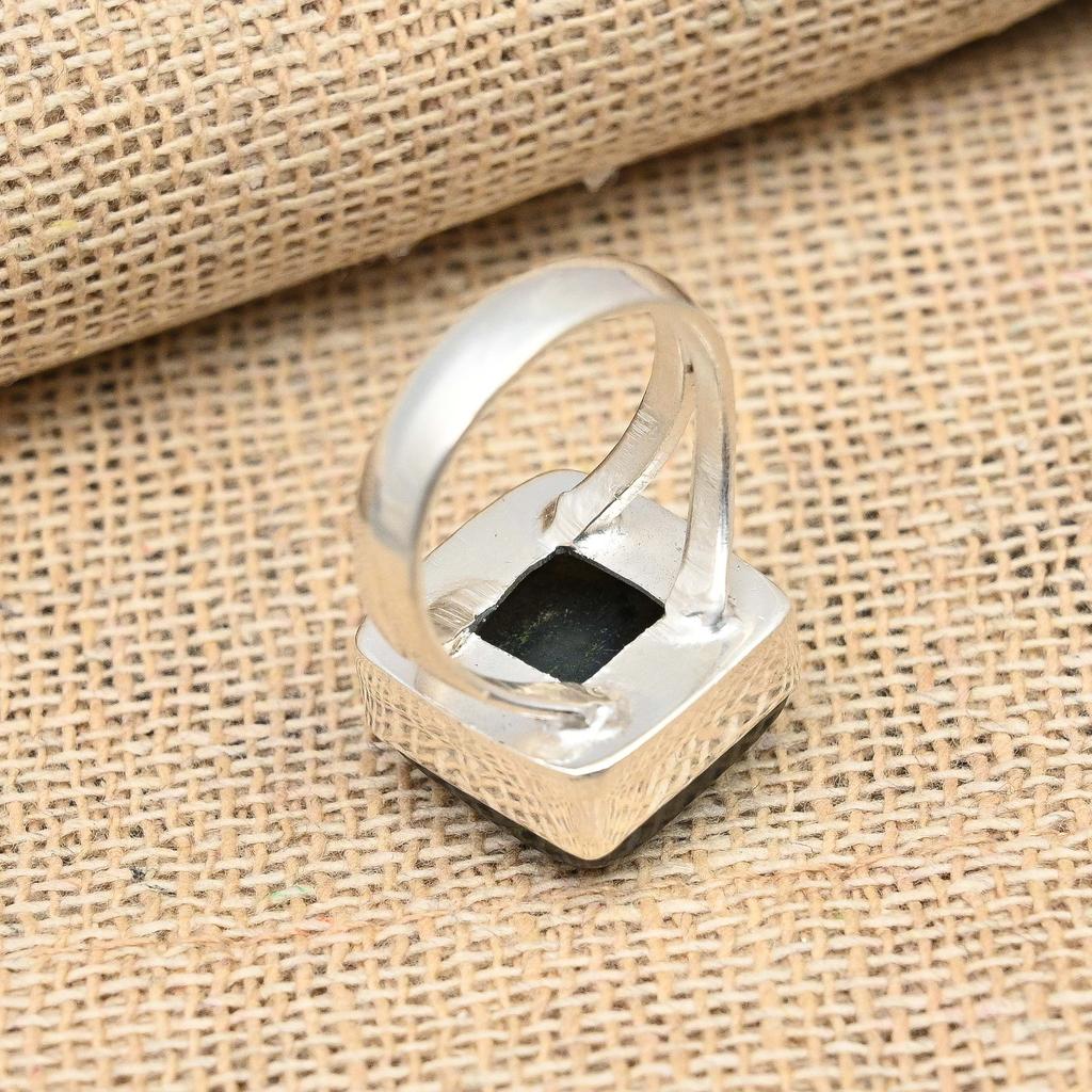 Bijuterii inel din argint 925 lucrate manual cu piatră prețioasă de labradorit pentru Ziua Recunoștinței