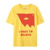 I Want To Believe Ufo Silhouette Big Chest Text Cotton Unisexs T Shirts Party Luxury Designer Tshirts Special T Shirt