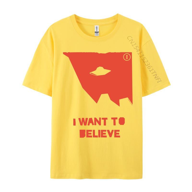I Want To Believe Ufo Silhouette Big Chest Text Cotton Unisexs T Shirts Party Luxury Designer Tshirts Special T Shirt