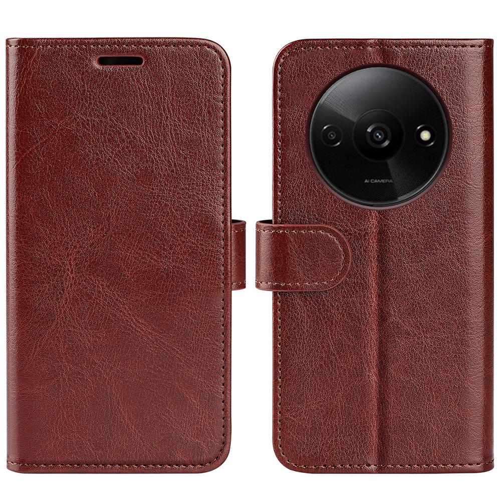 For Xiaomi Redmi A3 4G/Poco C61 4G Case Leather Crazy Horse Texture Wallet Folio Phone Cover