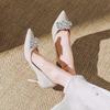 2026 Patent Leather High Heel Women Shoes Pointed Toe Slip On Rhinestones Formal Party Dress Pumps Prom Evening Wedding Heels