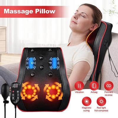 Back And Neck Cervical Massage Pillow Airbag Waist Kneading Massage Cushion Lumbar Chair Massager Car Back Pillow Masajeador