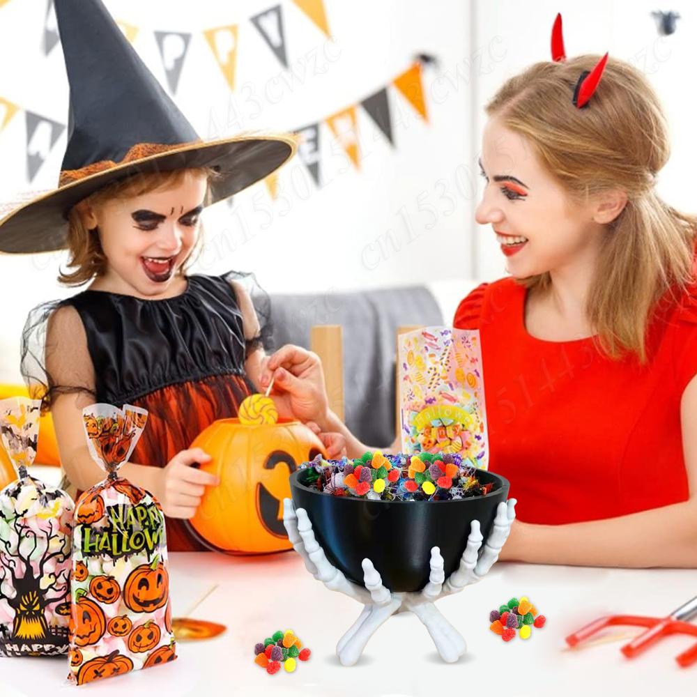 2026 Halloween Candy Bowl Multifunctional Gothic Skeleton Hands Storage Holder Detachable Halloween Organizer Home Decorations