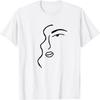 T-shirt Minimaliste Imprimé Portrait Dessin Visage Dessin Animé