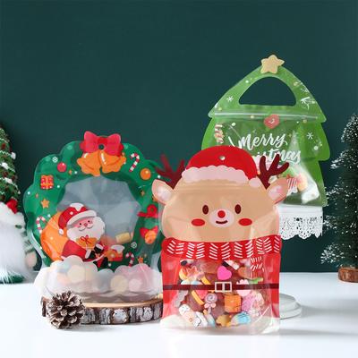 Christmas Plastic Candy Bags Merry Christmas Decorations for Home 2024 Candy Bags Xmas Ornament Navidad Natal New Year Gift 2025