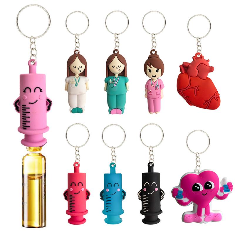 Ampoule Bottle Opener Keychain Syringe-Shaped Cutter Nurse Doctor Aid Medication Vial Breaker Tool Keyring Backpack Accessories