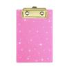 Glittering Acrylic Writing Board With Retractable Hook Metal Clip 6x4Inch Document Clipboard For School Offices Hospital