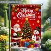 2D Flat - 2D Flat Printing Garden Flag 1pc, Merry Christmas Decorations Durable Polyester Outdoor Patio Decoration, Polyester, Polyester Outdoor Patio