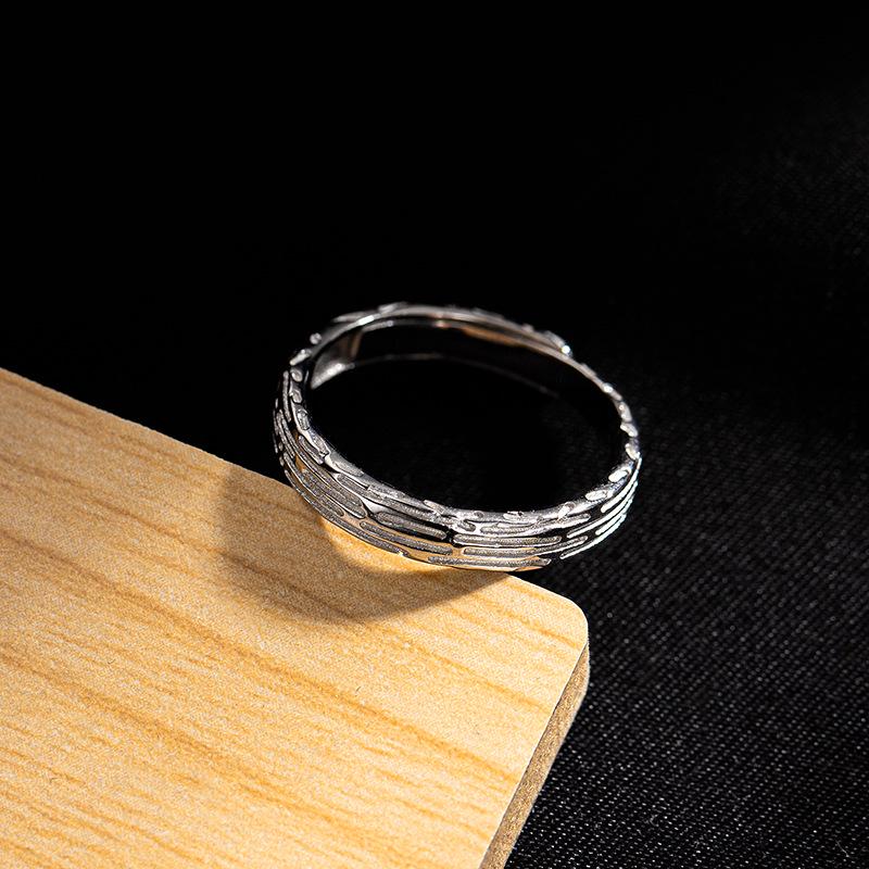 

Текстурированные открытые парные кольца из серебра 925 пробы Banyan Tree - Идеальный подарок на день рождения для девушки Adjustable Open