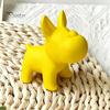 Smooth Edge Dog Figure 3D Printed Cute Figurine, Small Yellow Puppy Statue for Desk, Lovely Round Lines Figurine Shelf, Home Office Decor, Minimalist