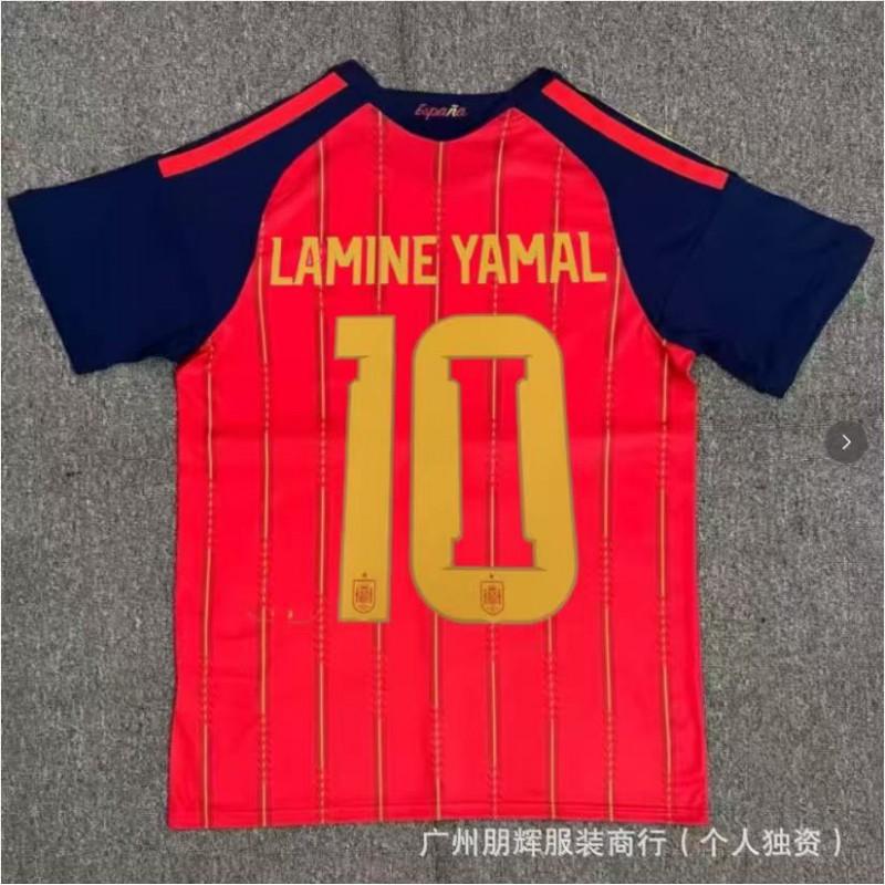 Spain National Team Home Soccer Jersey 2026 Custom Name 19 Yamal Short Sleeve Cycling Men Women