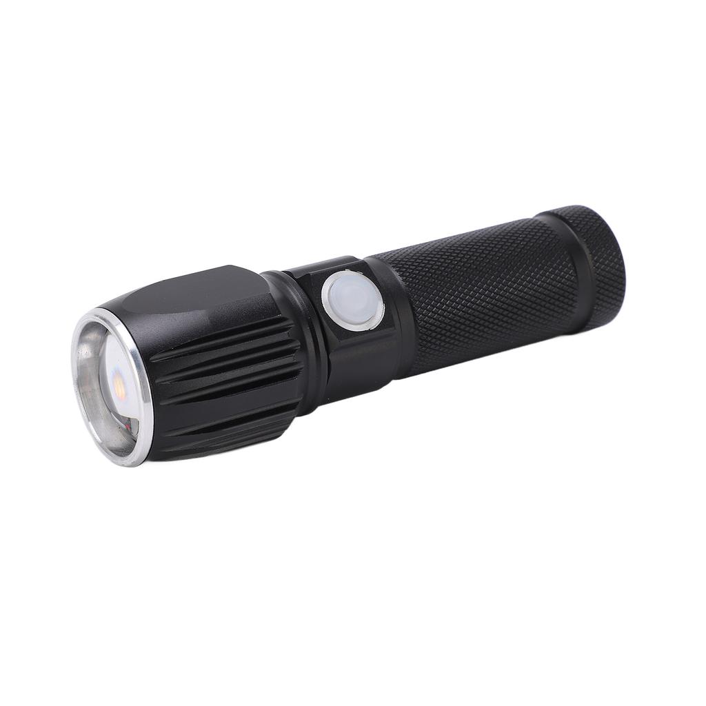 Flash Light P01 Portable Waterproof Black Handheld Flashlights with Data Cable for Camping Hiking Walking