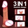 Realistic Dildo Telescopic Vibrator Big Penis Female Stimulator Anal Plug for Women with Heating Thrusting Adult Sex Toys