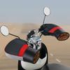 1 Pair Winter Fleece Lined Waterproof Motorcycle Handlebar Covers Thicken Windproof Anti-Slip Grip Gloves for Electric Bike