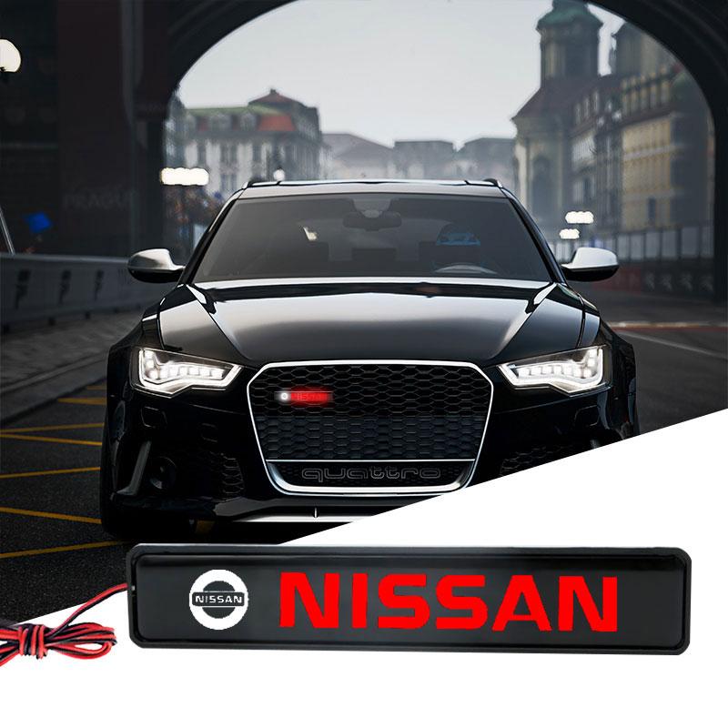 Car Front Hood Grille Emblem LED Light Grill Decorative Lights For Nissan Nismo Qashqai Teana X Trail T32 T31 Tiida Juke