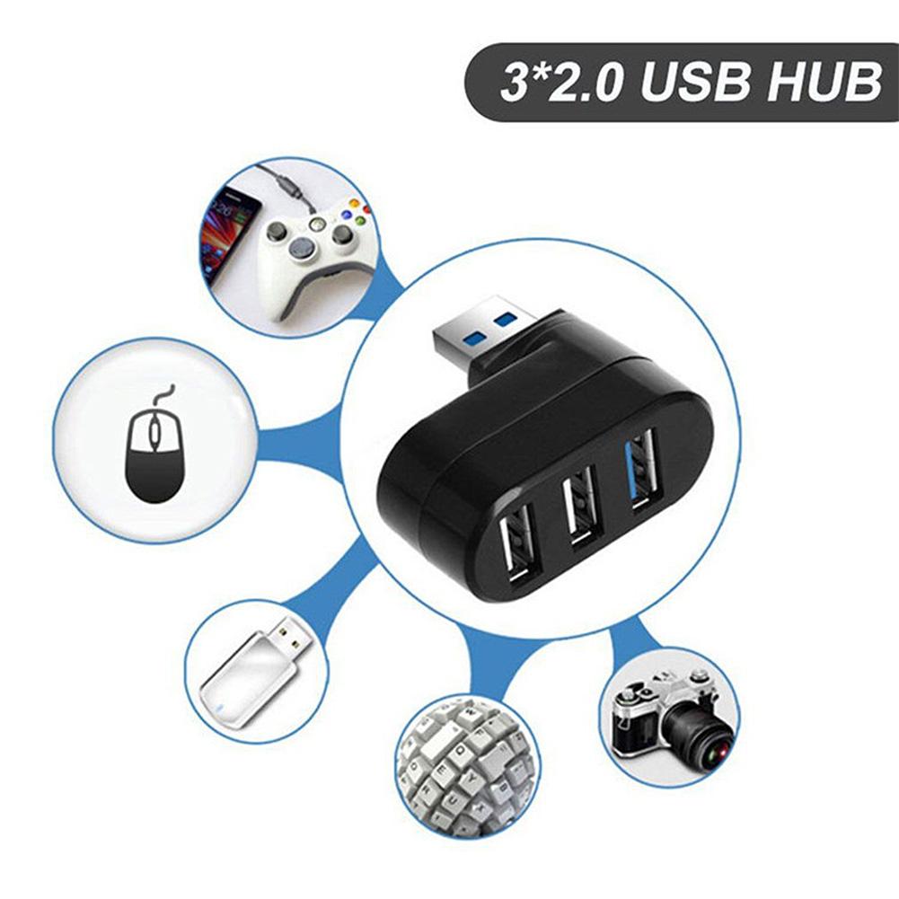 USB 2.0 Hub USB Hub 2.0 Multi USB Splitter Hub Rotatable 3 Port Multiple Expander Splitter Mini USB 2.0 Hub Computer Accessories