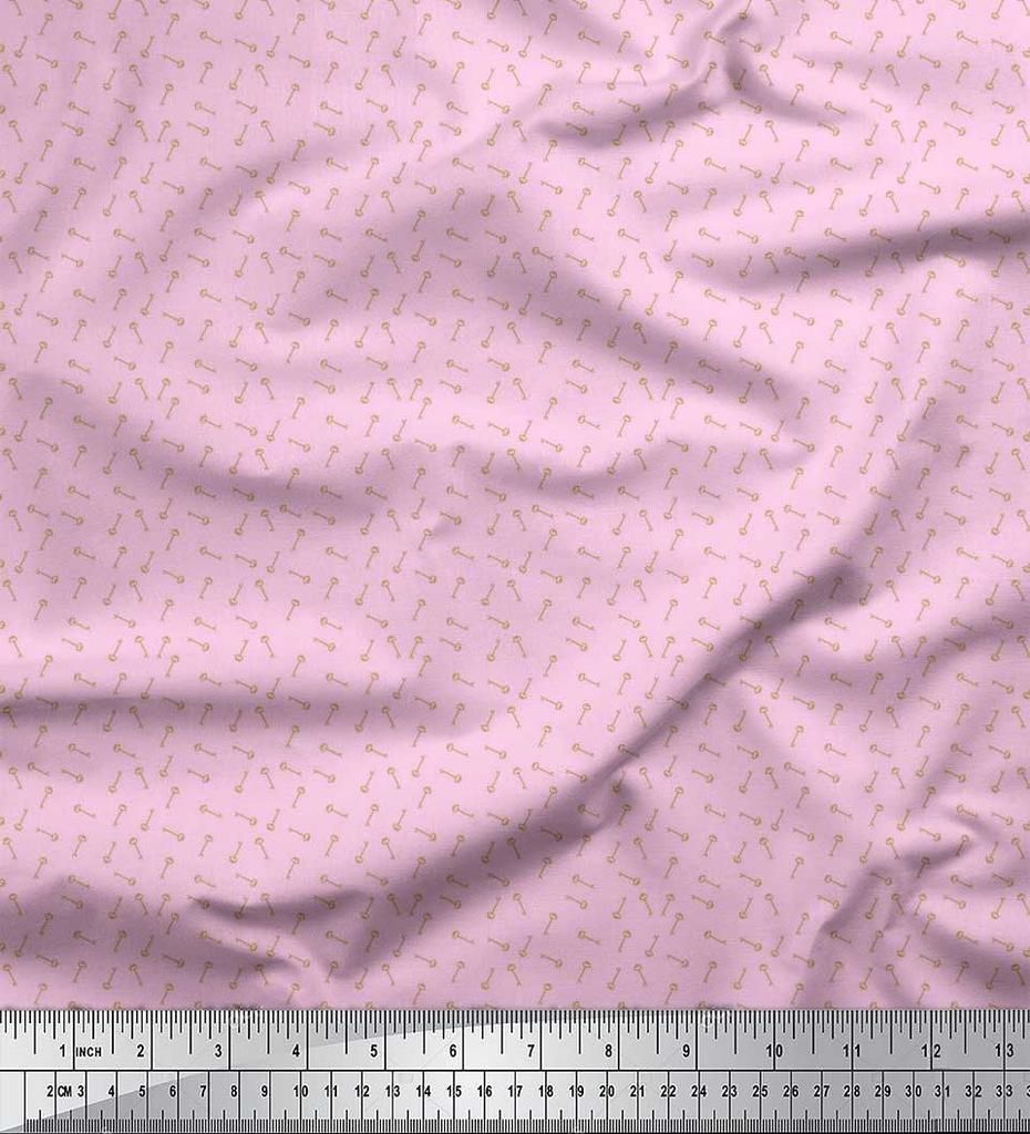 Soimoi Japan Crepe Satin Fabric Key Shirting Fabric Prints By Metre 42 Inch