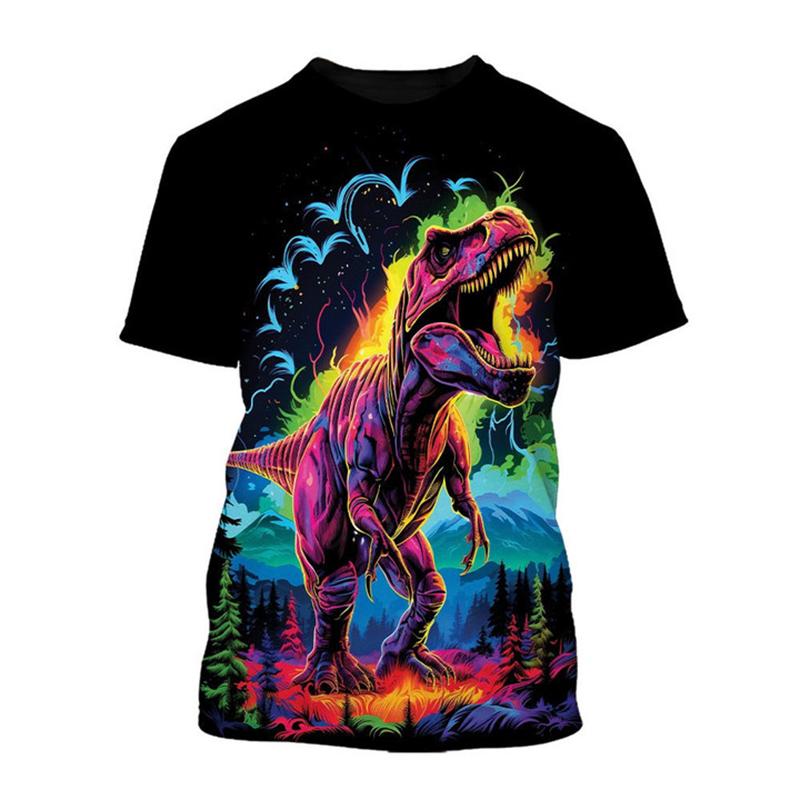 

Модная мужская футболка с 3D-принтом и рисунком динозавра, летняя повседневная футболка унисекс с короткими рукавами и круглым вырезом, детские футболки Harajuku XL