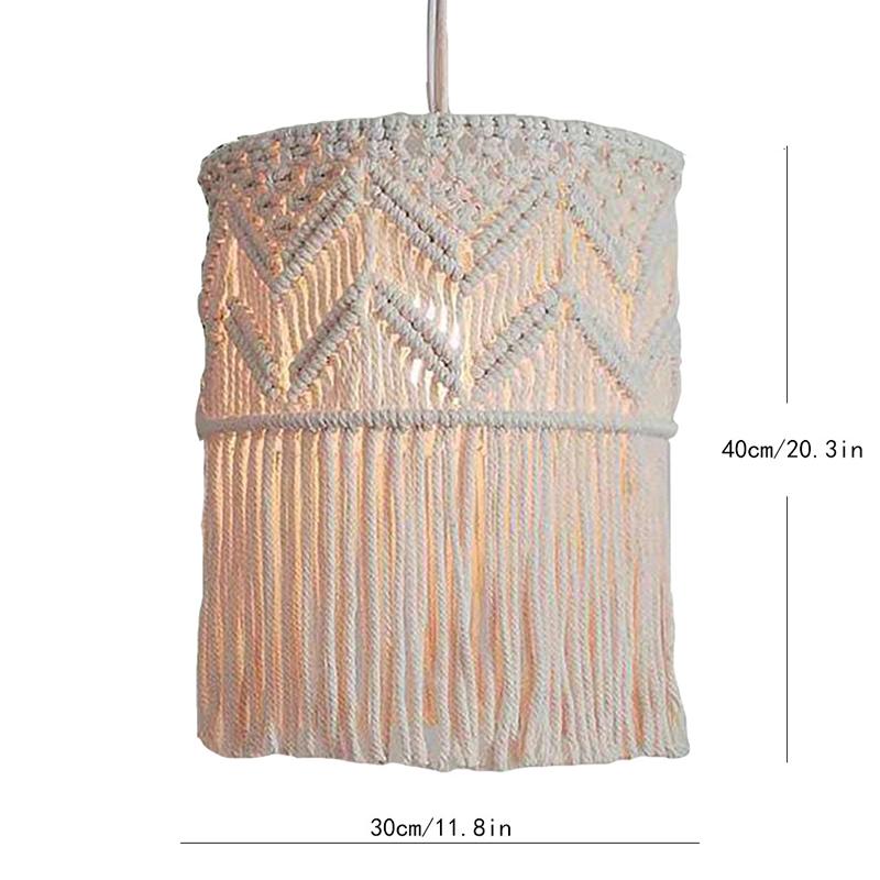 1Pc Chandelier Chic Macrame Bohemia Lampshade Woven Lamp Shade Hanging Lamp Cover Tapestry Decor Pendant Light Cover